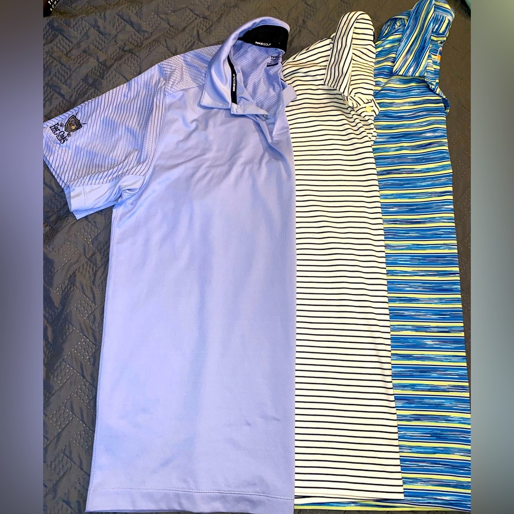 3 mens short sleeve golf polos size large